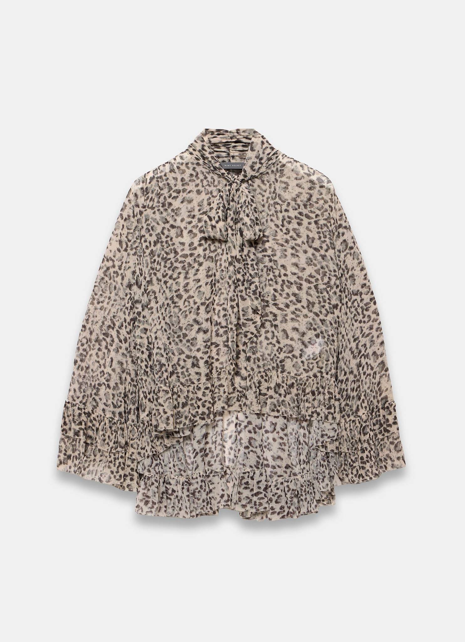 Leopard Print Ruffle Blouse