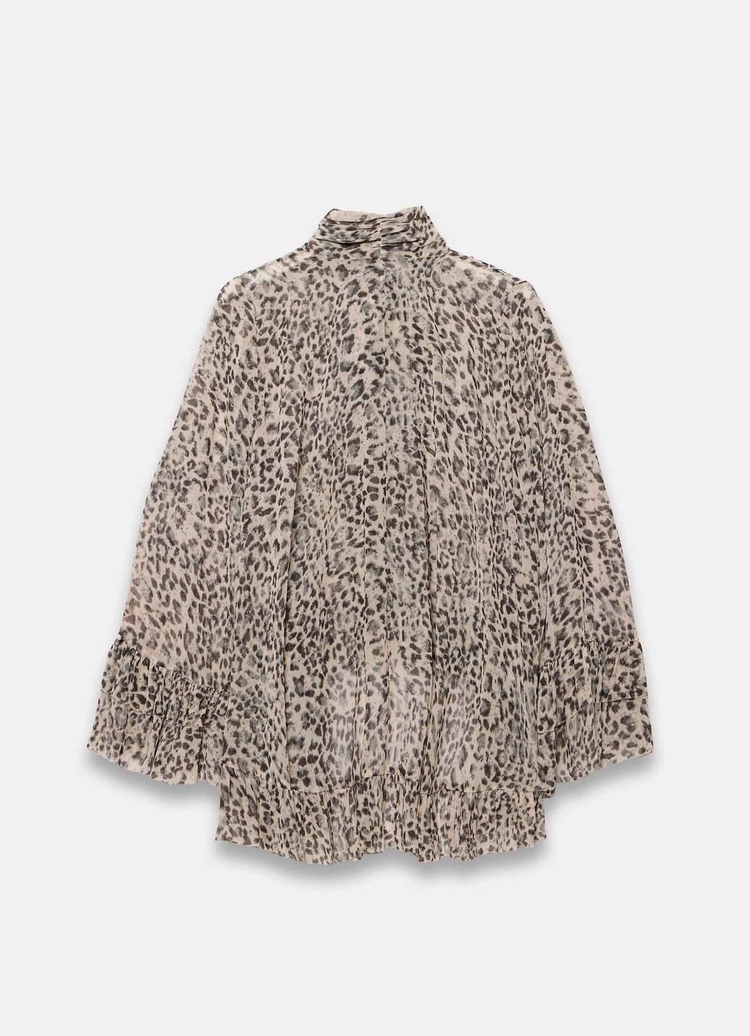 Leopard Print Ruffle Blouse