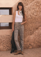 Leopard Print Slim Jeans