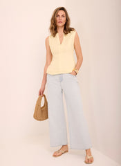 Light Indigo Ankle Wide Jeans