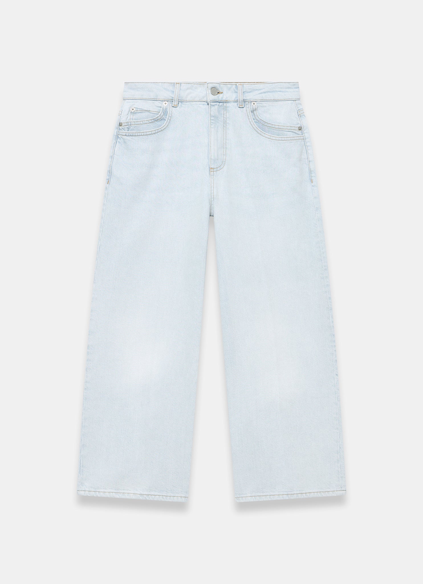 Light Indigo Ankle Wide Jeans