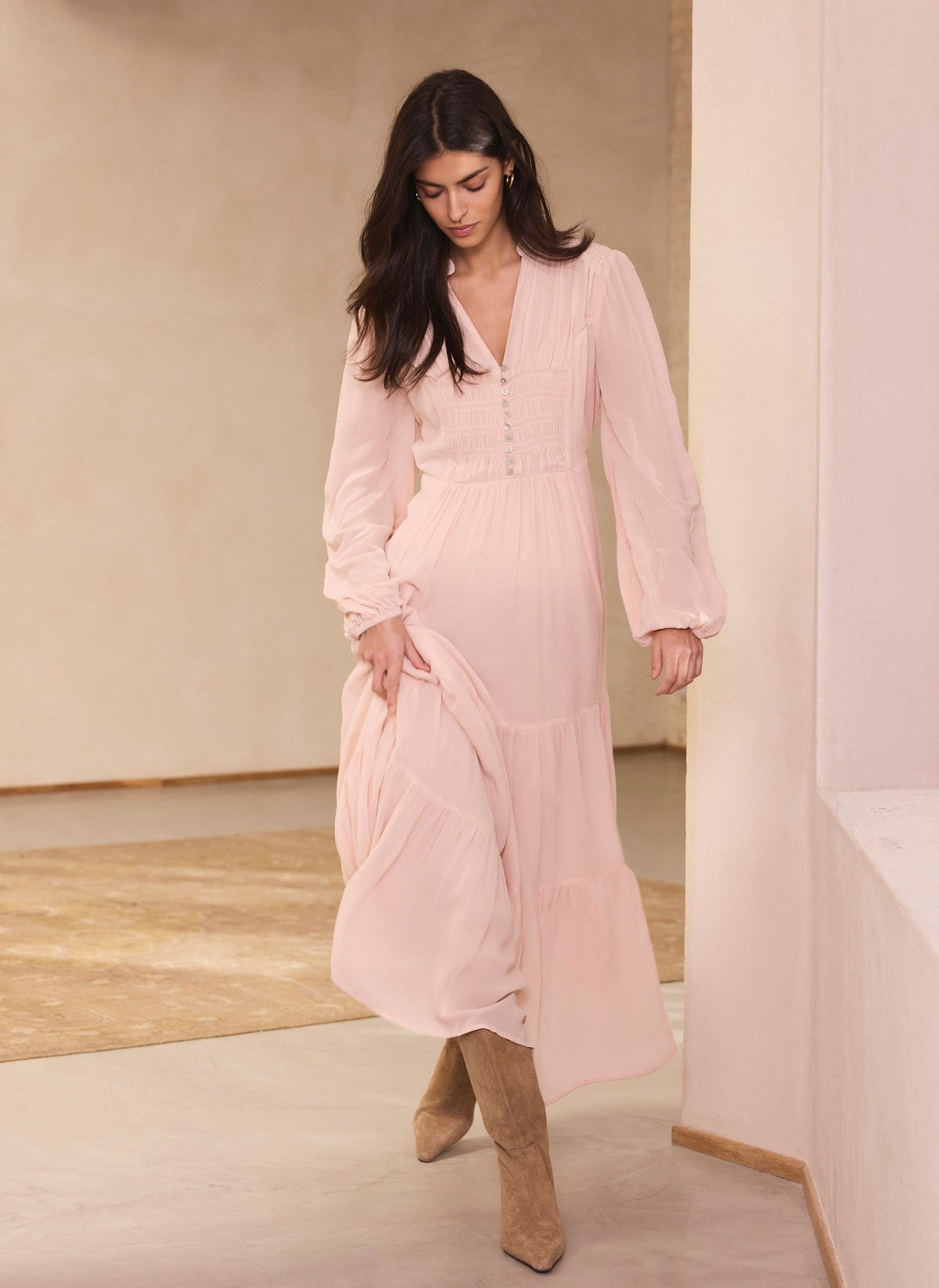 Pink Boho Maxi Dress