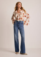 Cream Floral Print Blouse