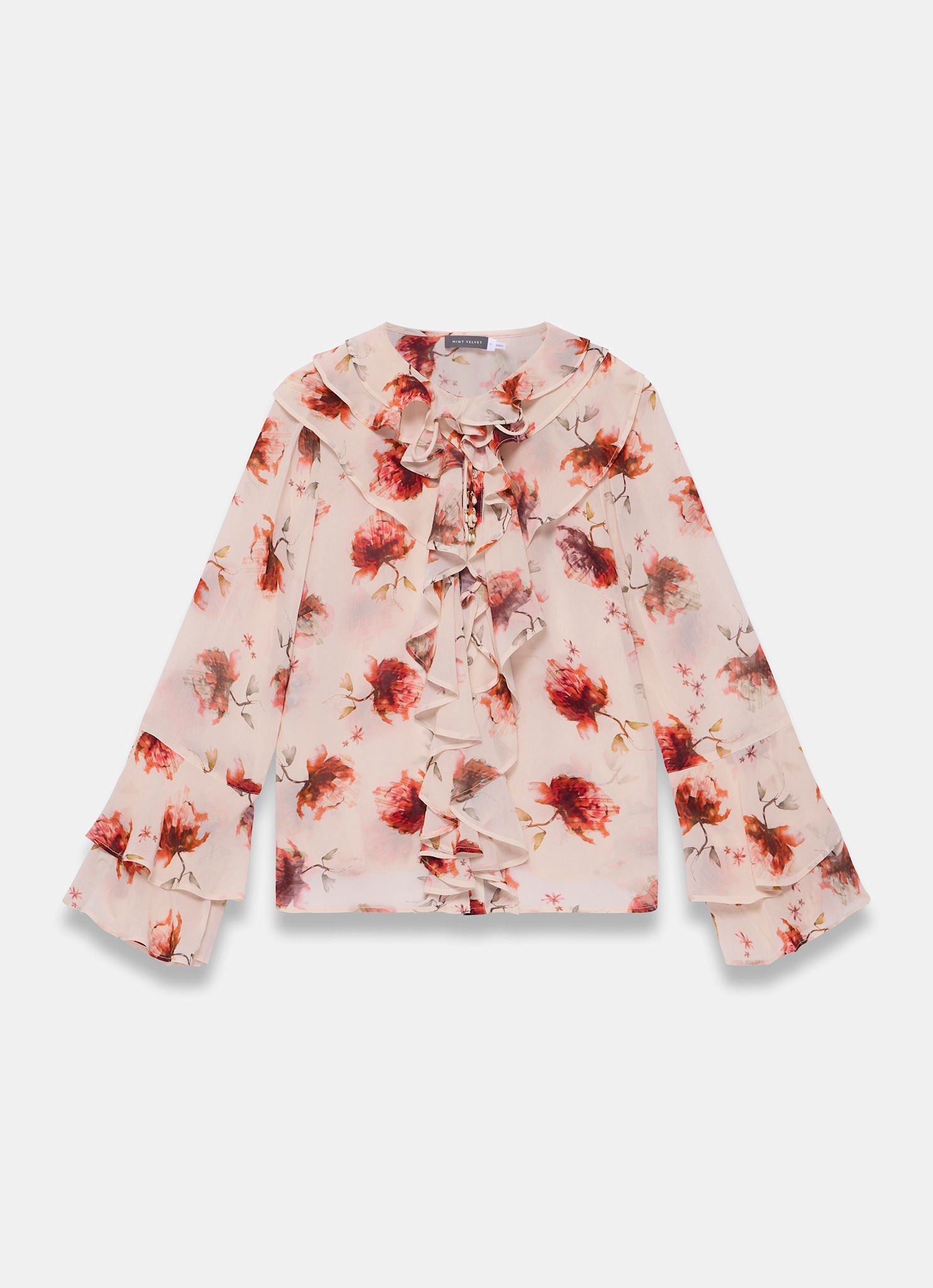 Cream Floral Print Blouse
