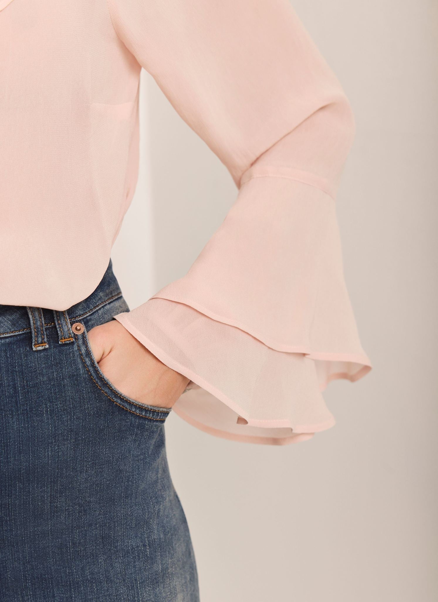 Pink Ruffle Detail Blouse
