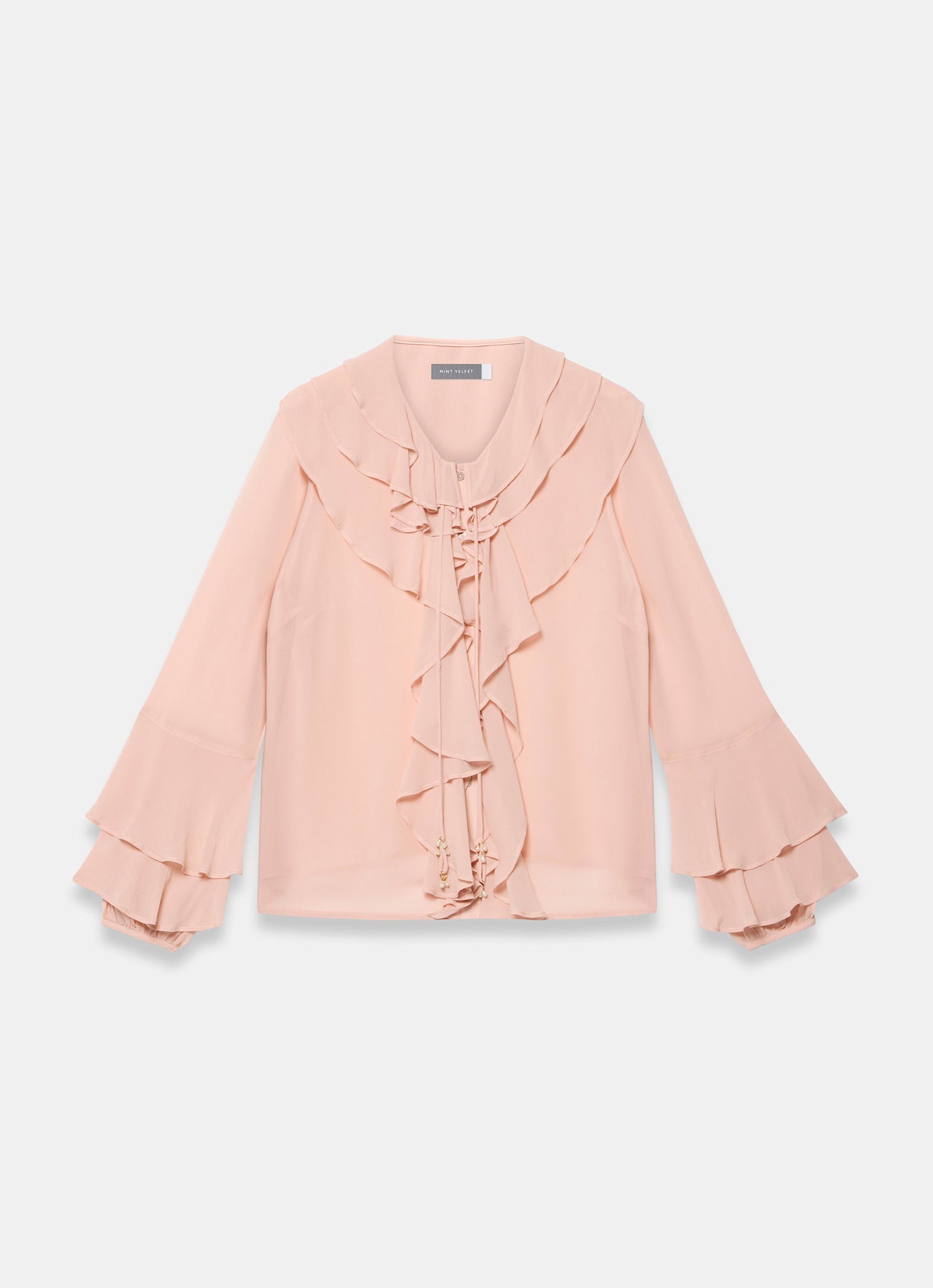 Pink Ruffle Detail Blouse