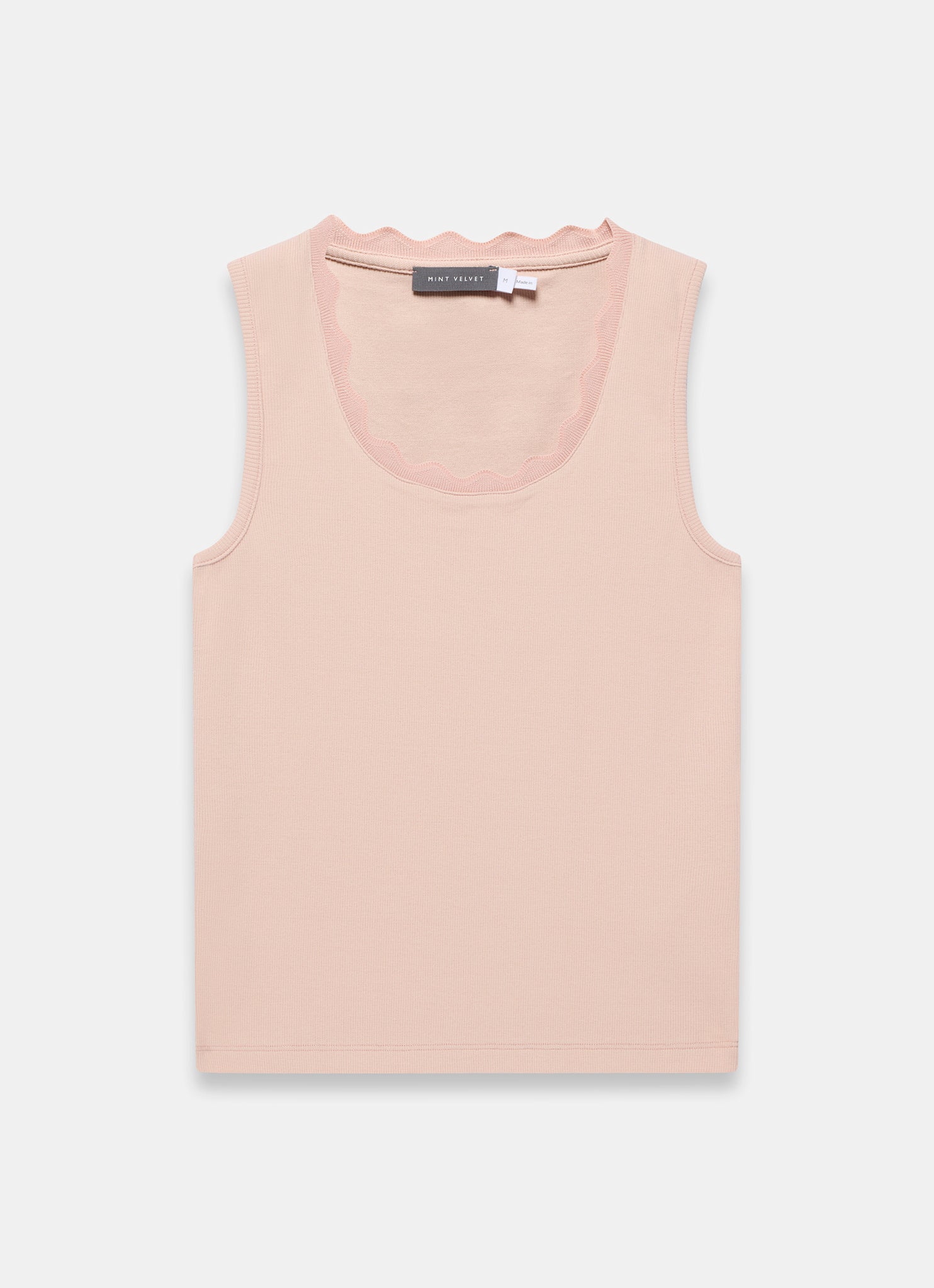 Pink Scallop Trim Vest Top