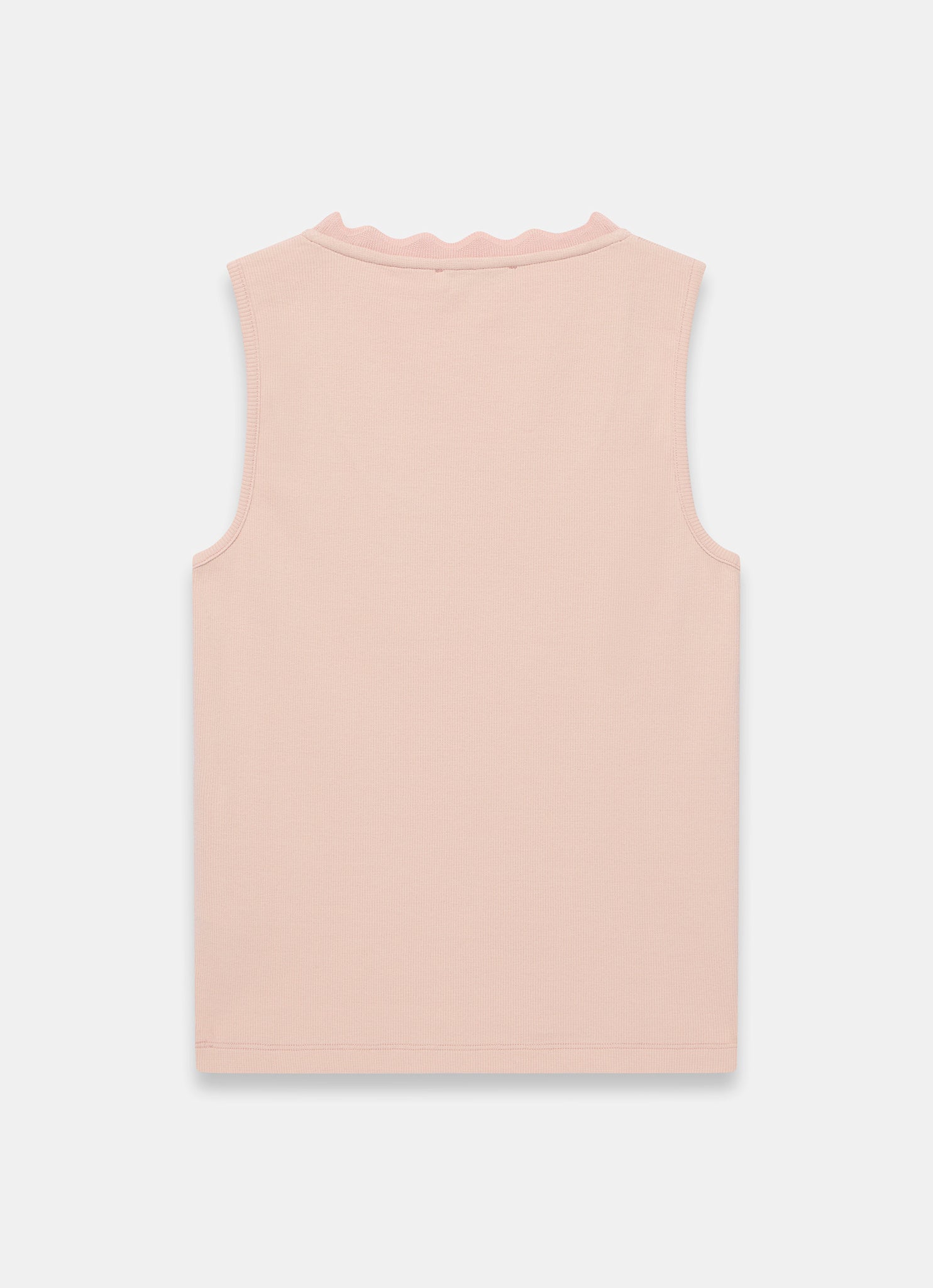 Pink Scallop Trim Vest Top