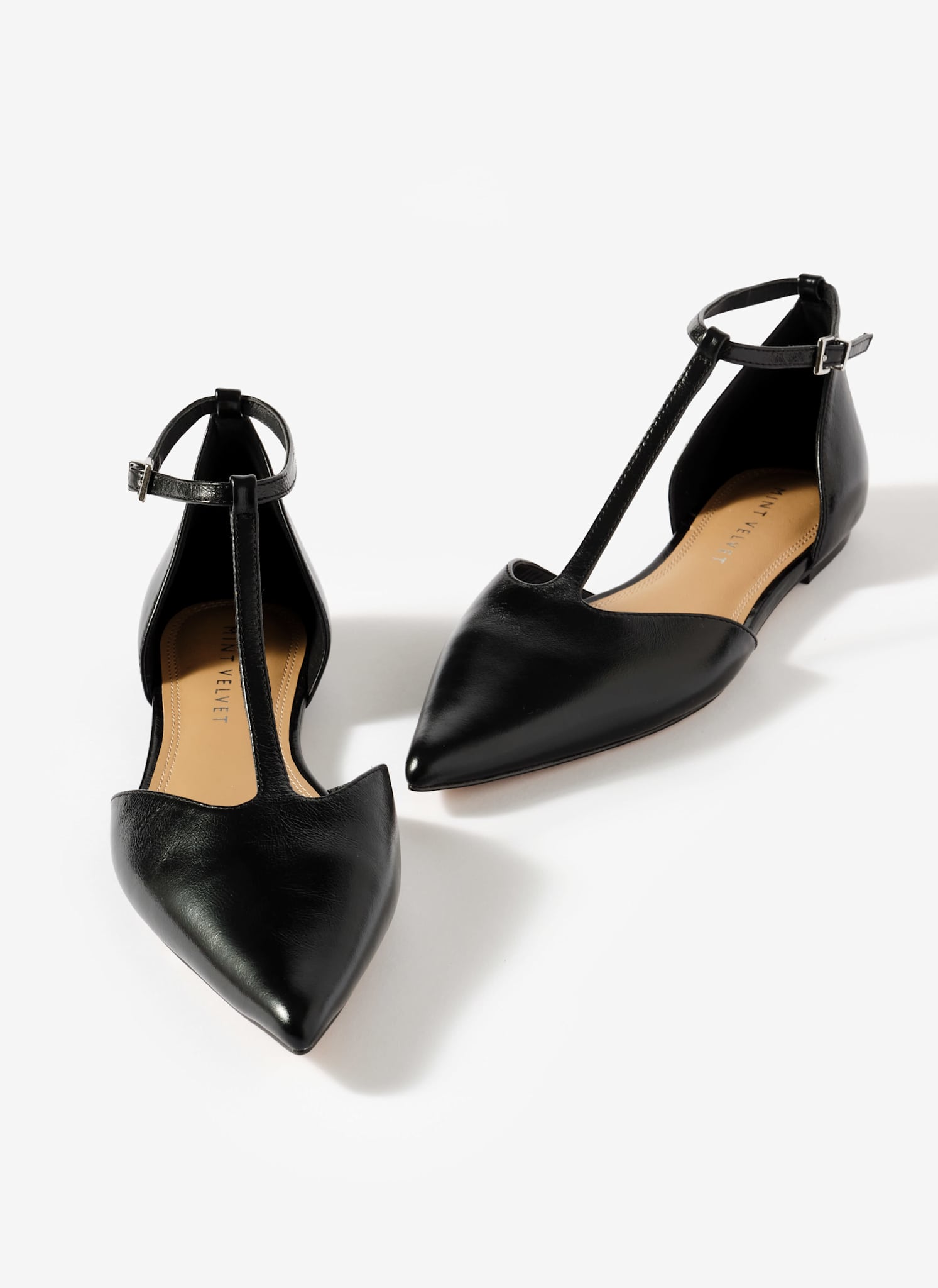 Lila Black T-Bar Flats