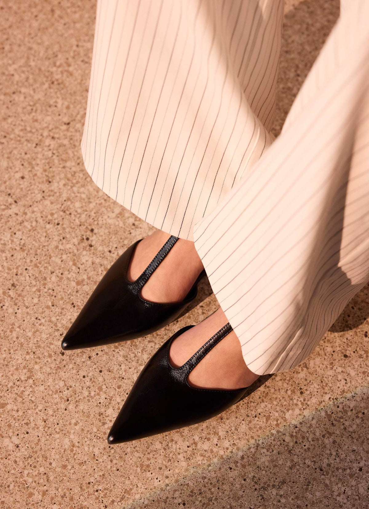 Lila Black T-Bar Flats