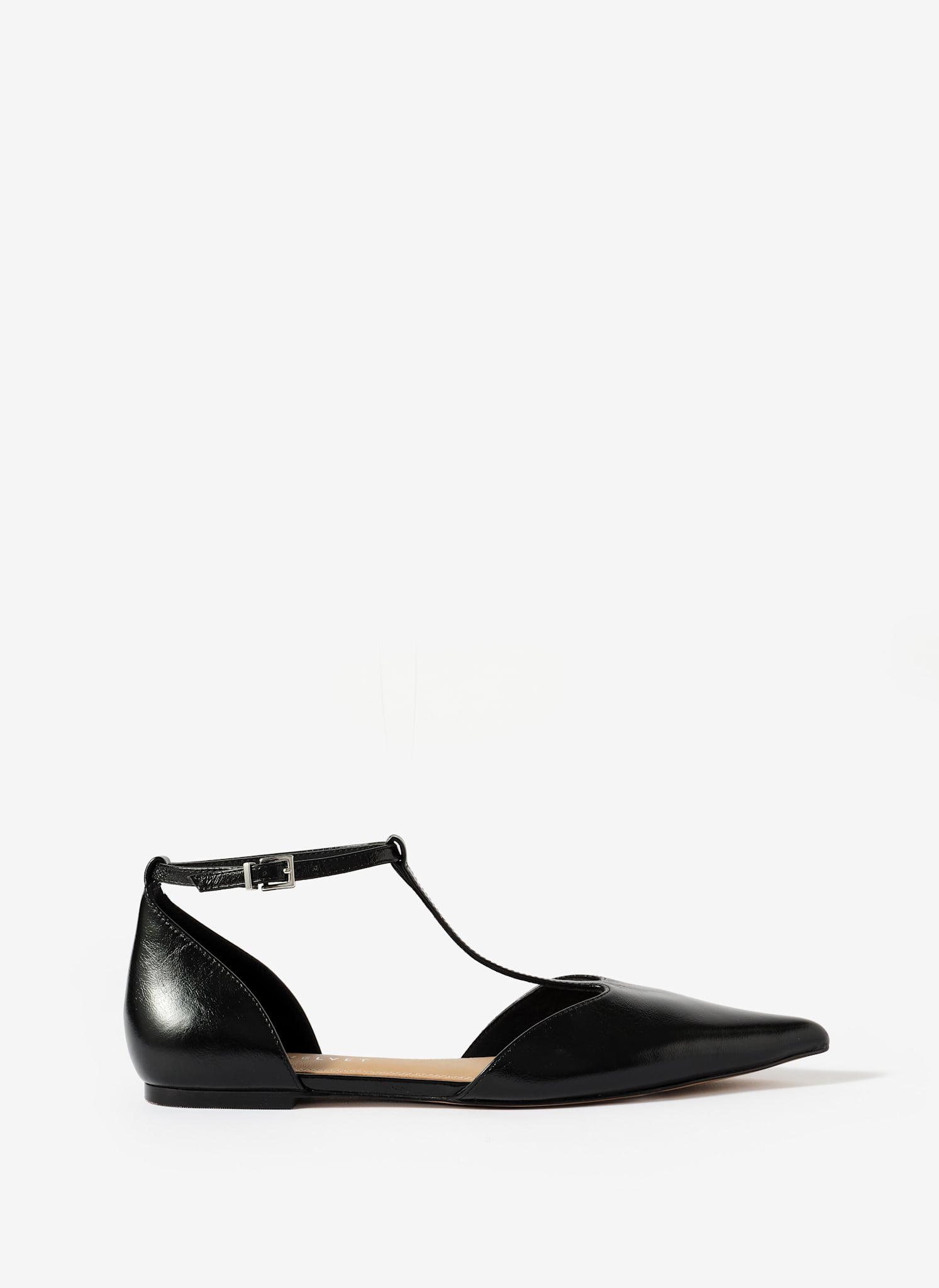 Lila Black T-Bar Flats