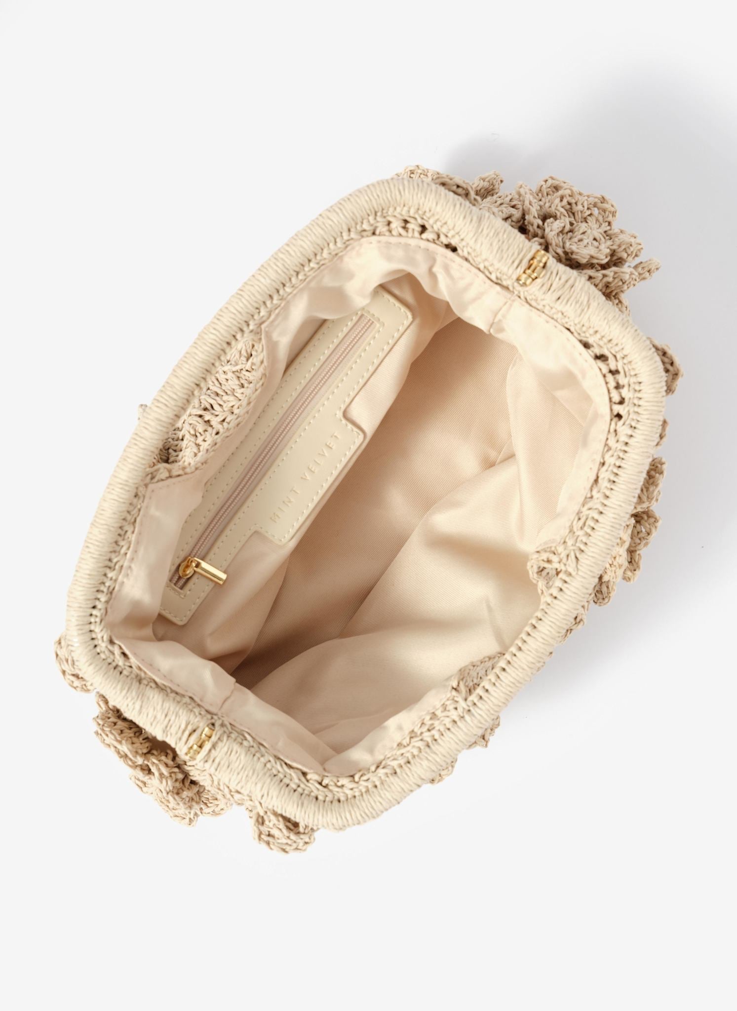 Lila Cream Crochet Clutch Bag