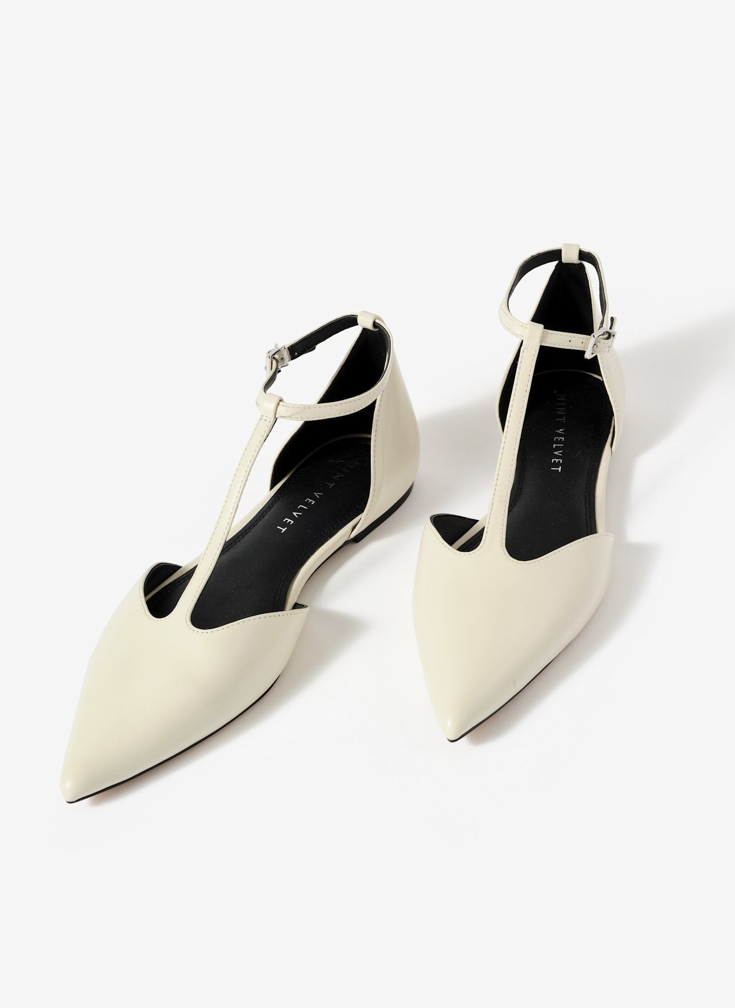 Lila Cream T-Bar Flats