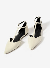 Lila Cream T-Bar Flats