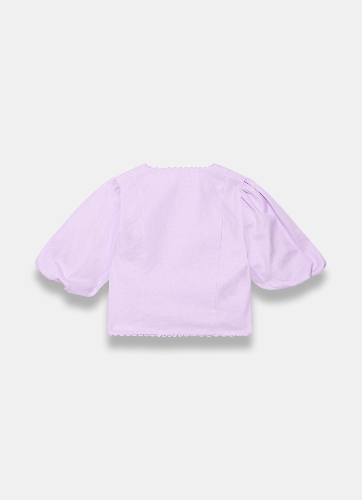 Lilac Linen Puff Sleeve Top