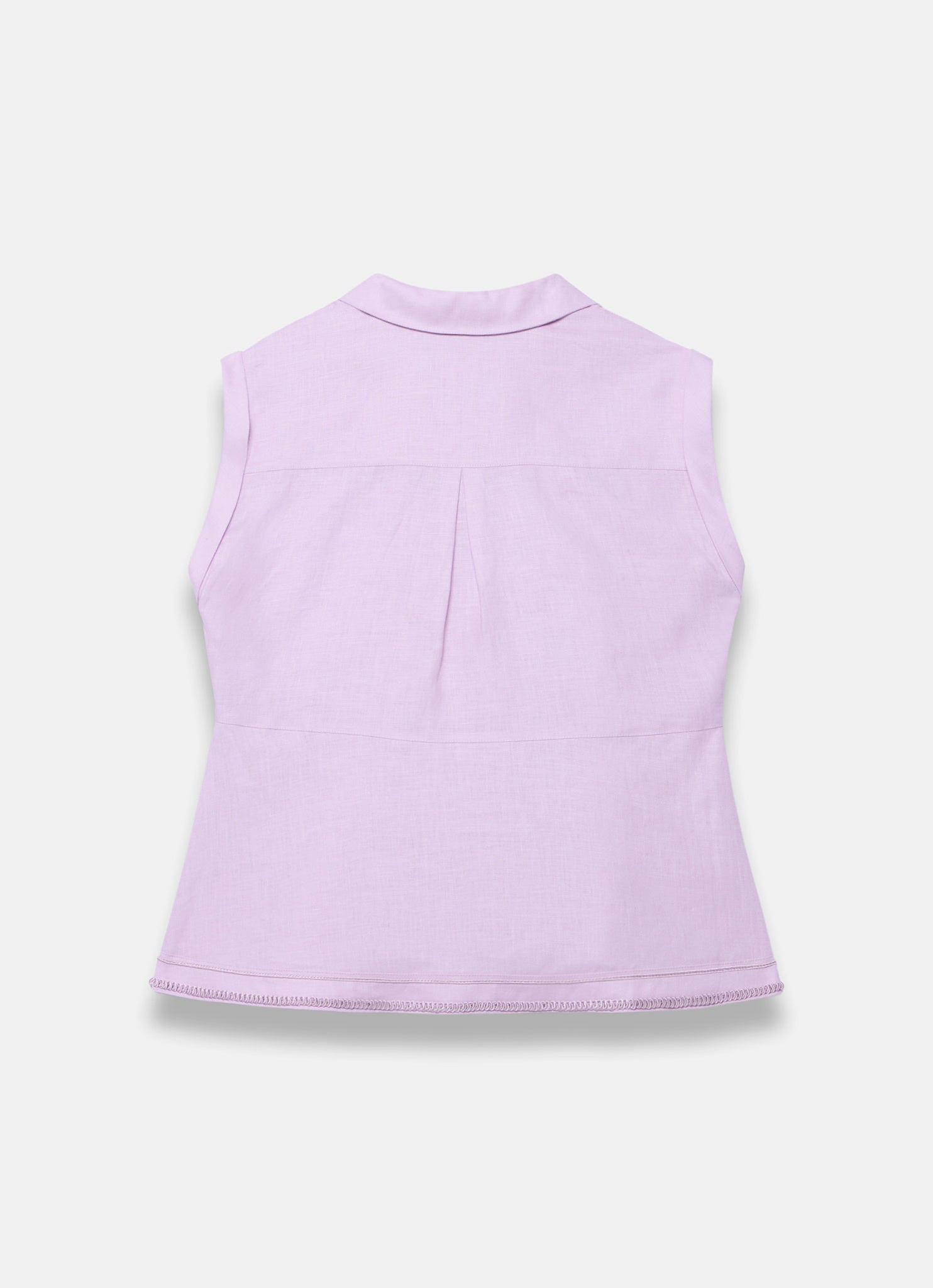 Lilac Linen Sleeveless Shirt