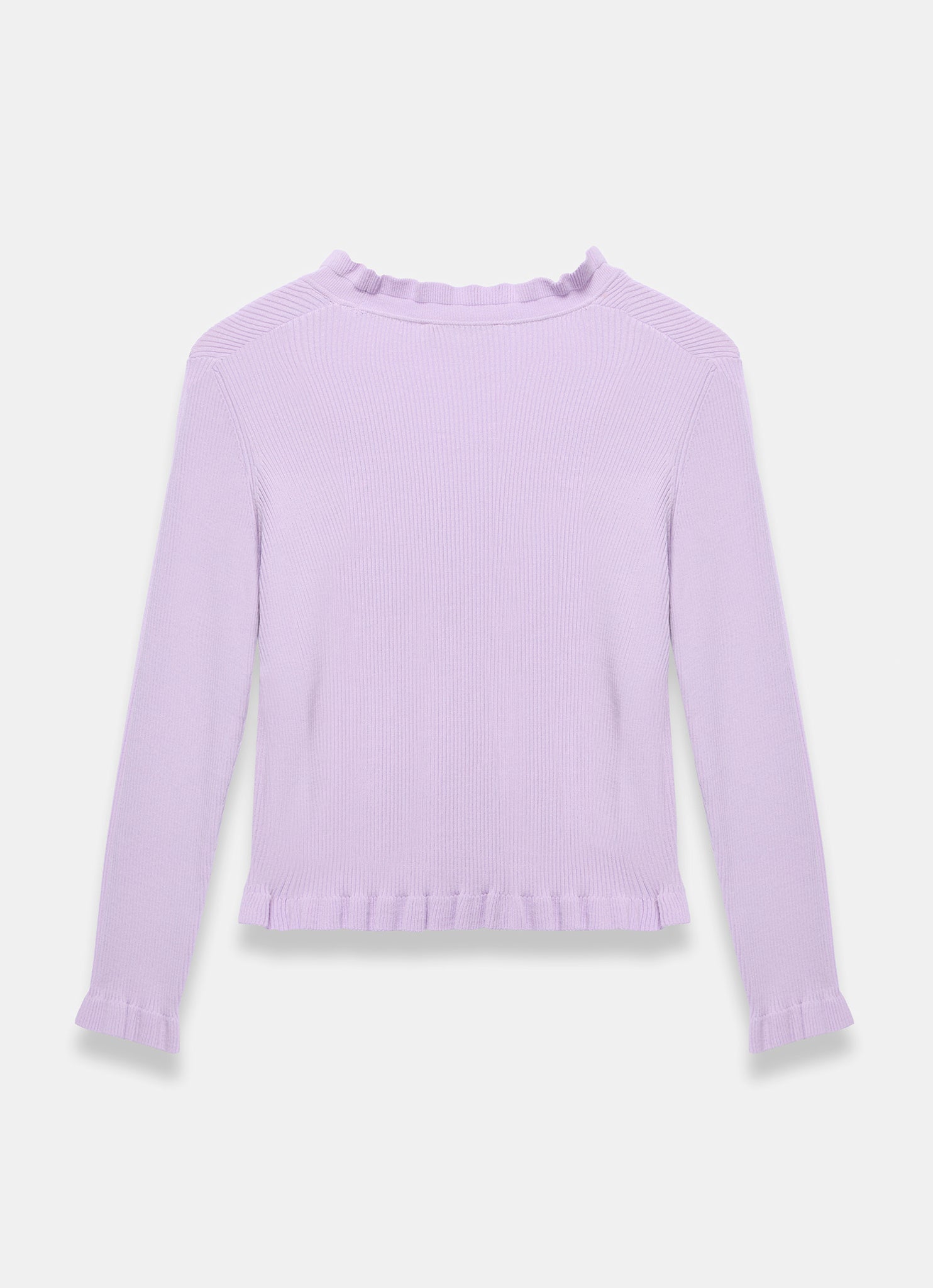 Lilac Ruffle Detail Cardigan