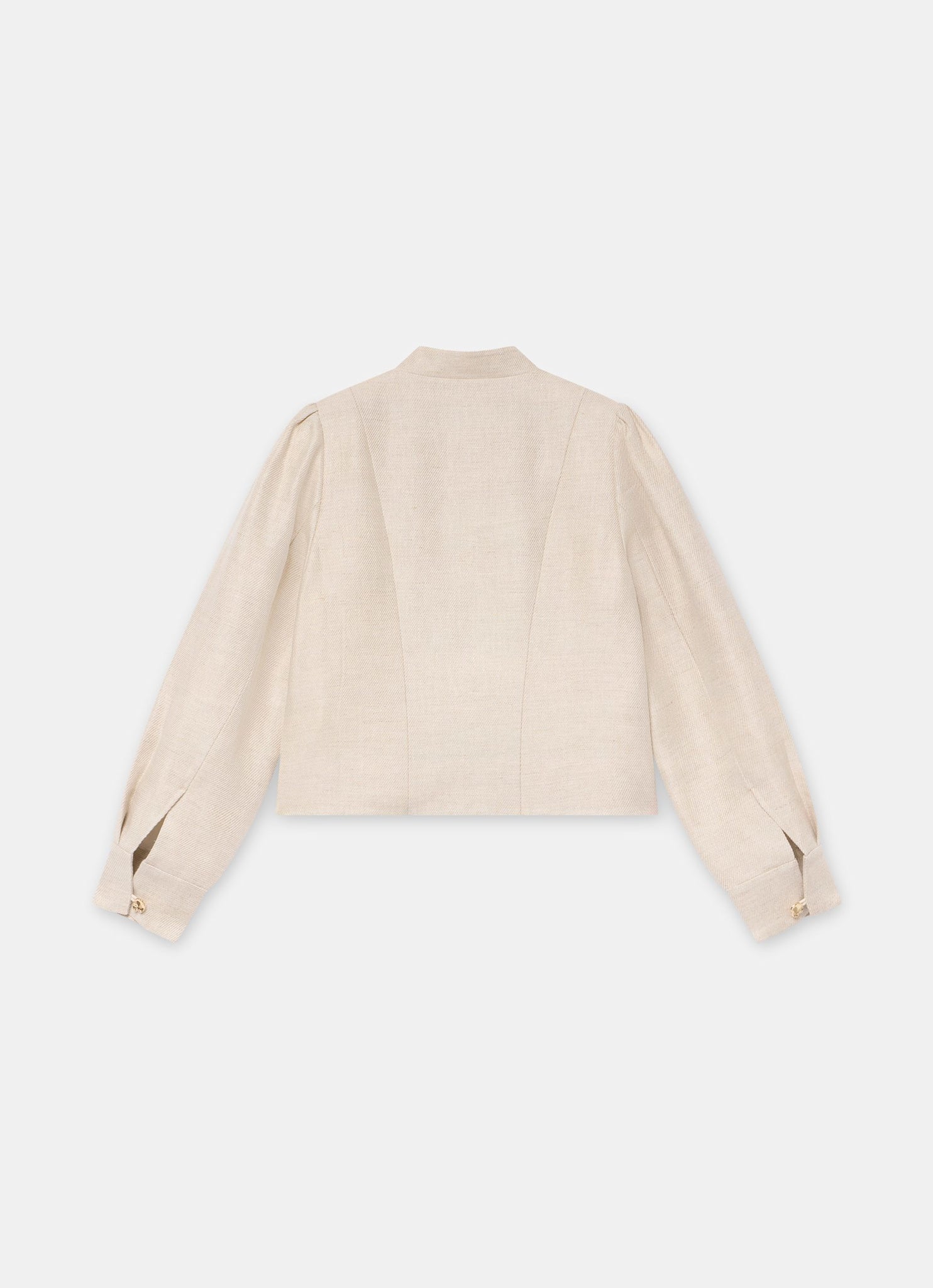 Neutral Linen Cropped Jacket