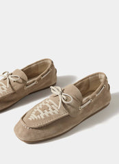 Livi Neutral Suede Boat Shoes