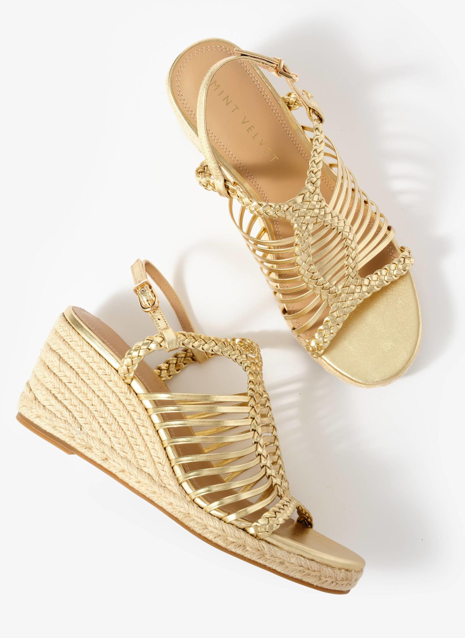 Lizzy Gold Espadrille Wedges