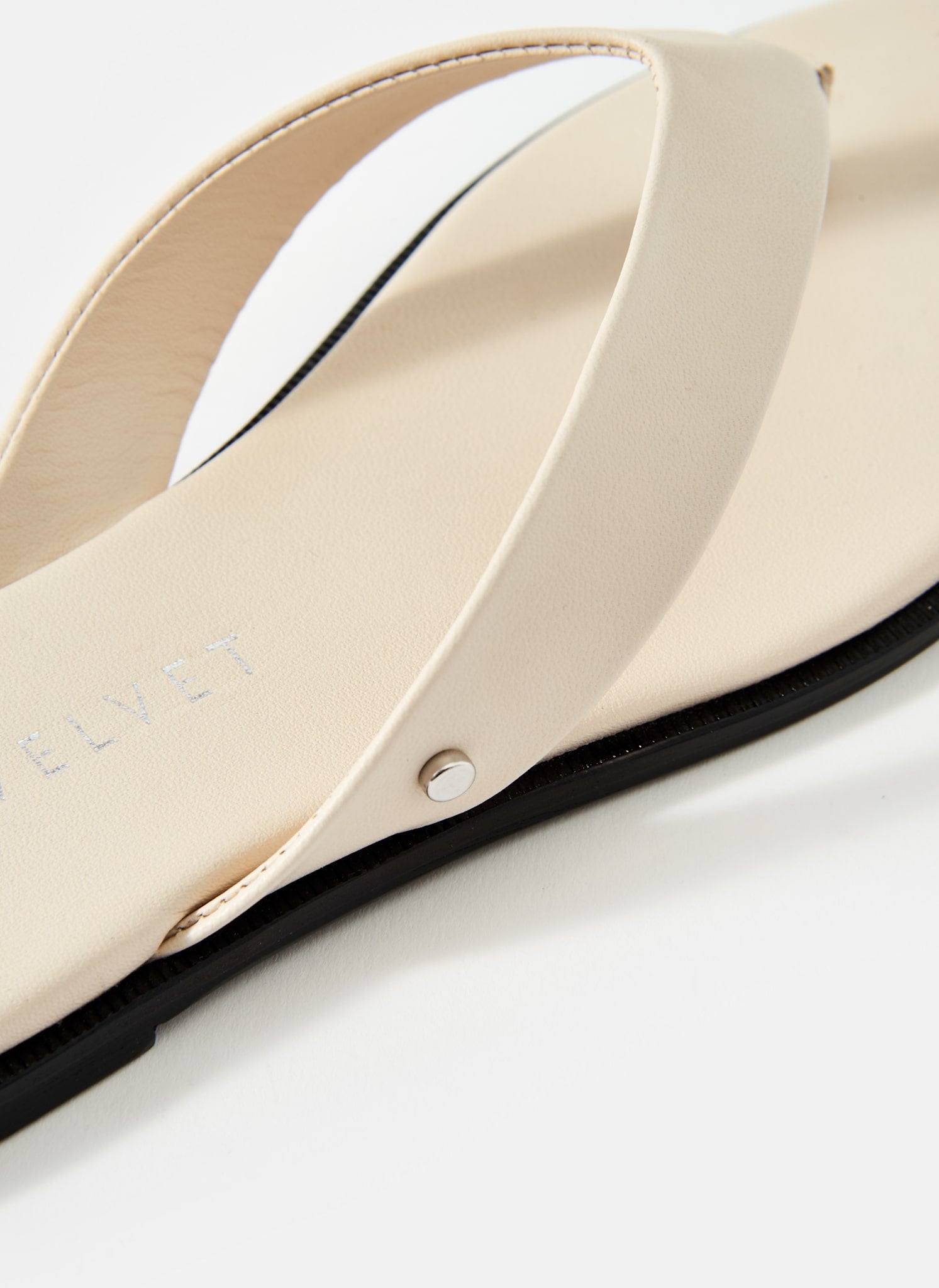 Lula Cream Leather Flip Flop Sandals