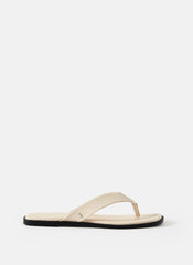 Lula Cream Leather Flip Flop Sandals