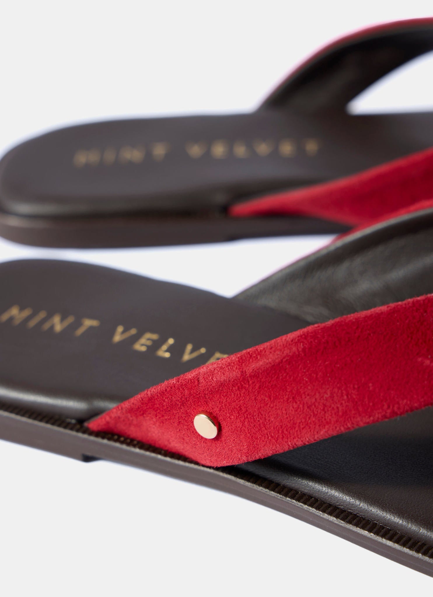 Lula Red Suede Flip Flop Sandals