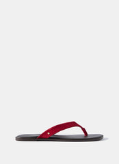 Lula Red Suede Flip Flop Sandals