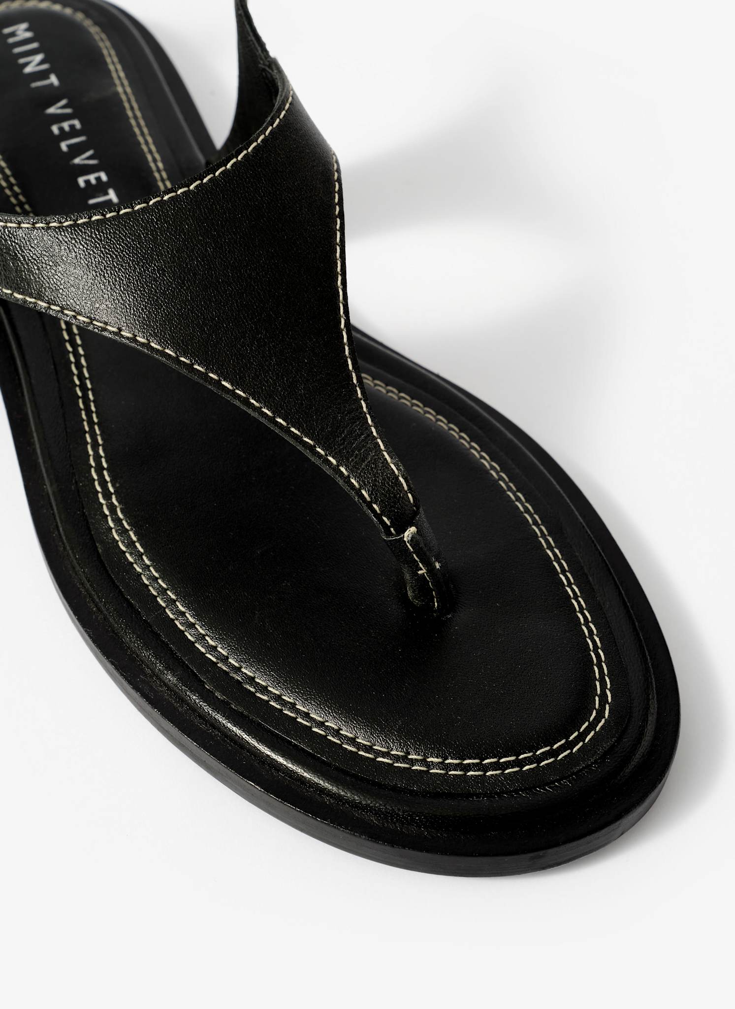 Luna Black Slingback Leather Sandals