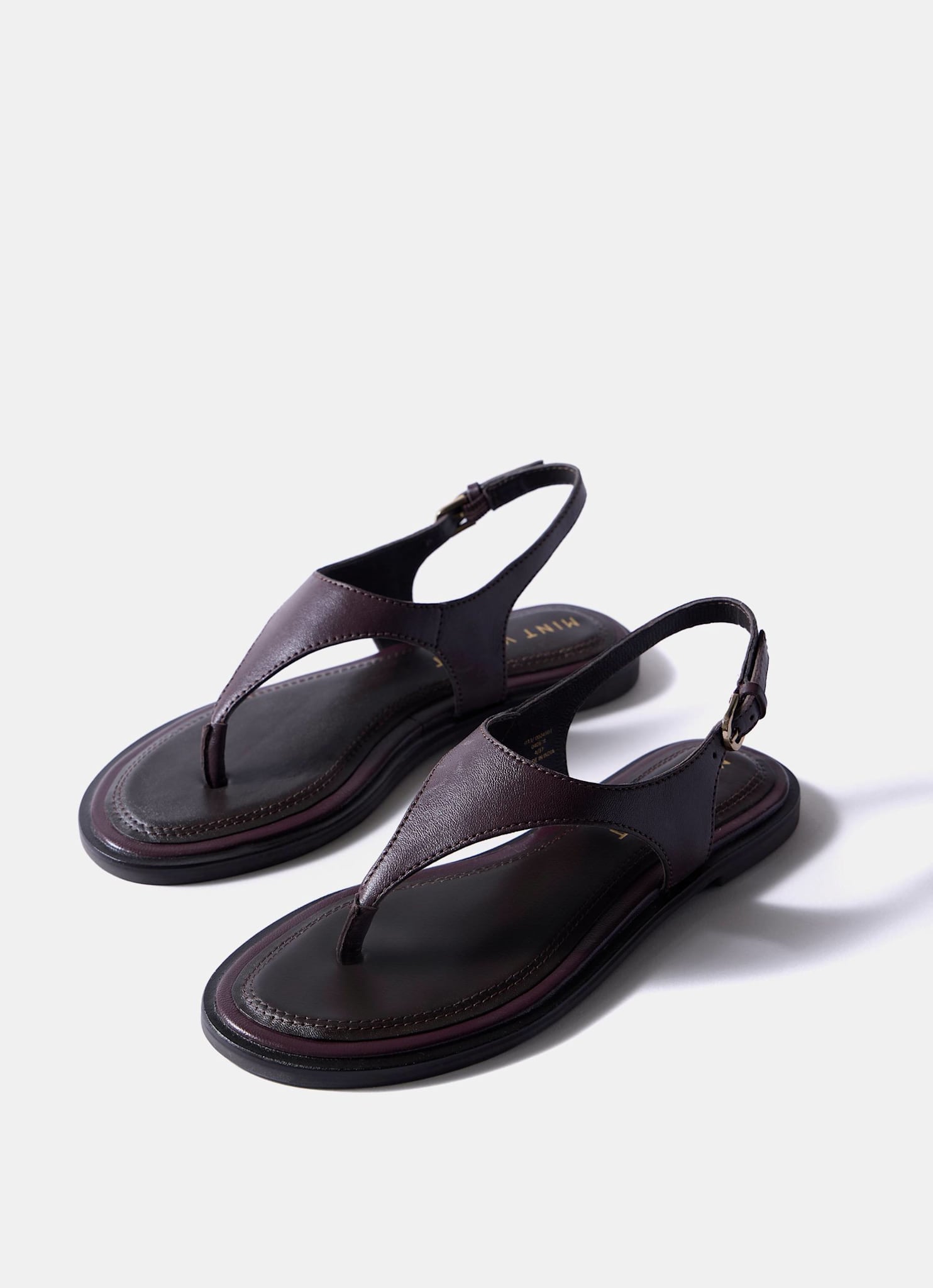 Luna Burgundy Slingback Leather Sandals