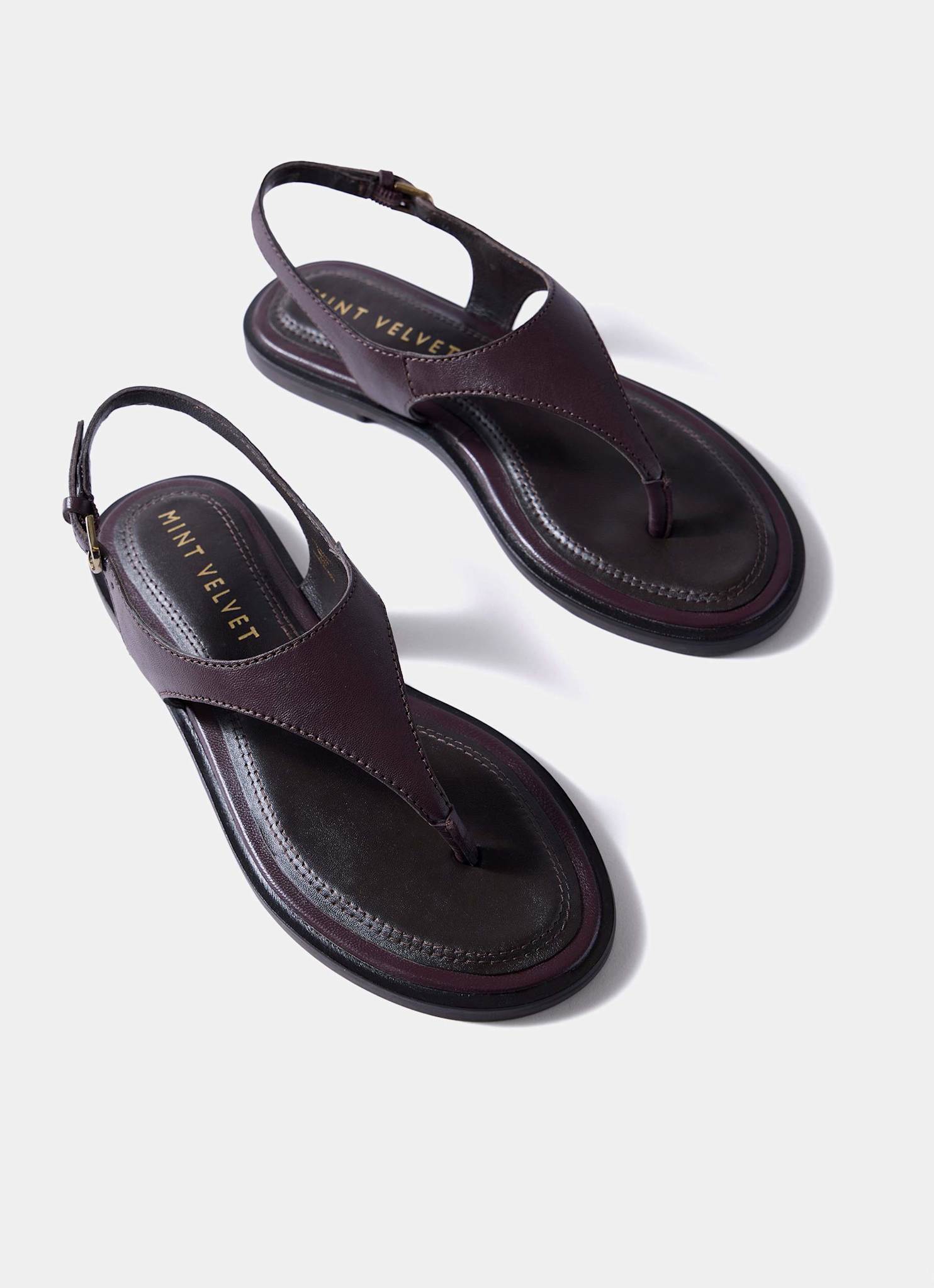 Luna Burgundy Slingback Leather Sandals