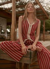 Red Striped Knit Top