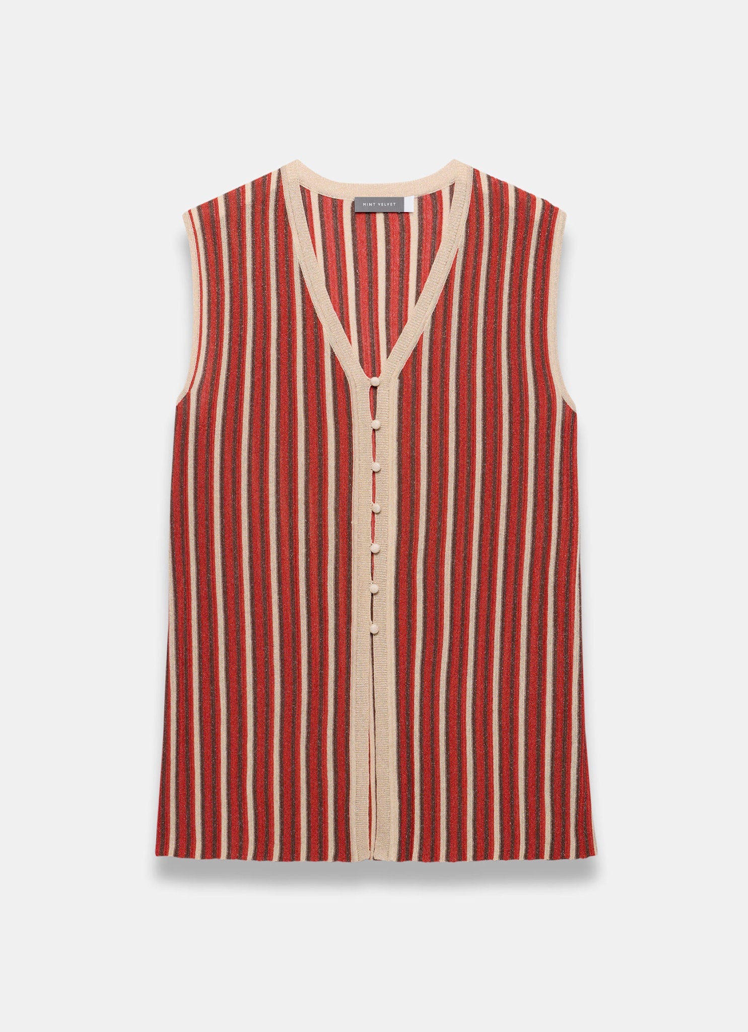 Red Striped Knit Top