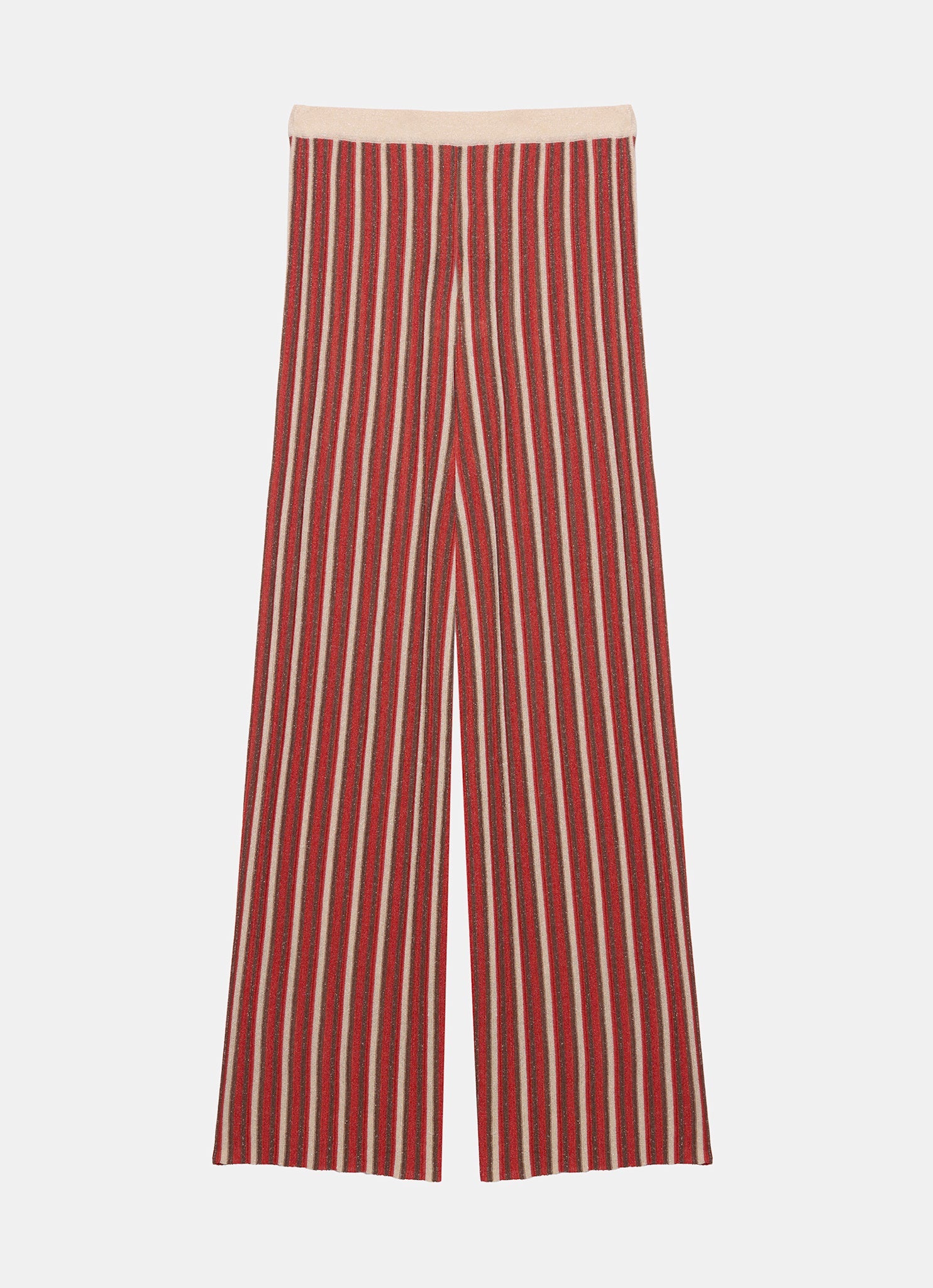 Red Striped Knit Trousers