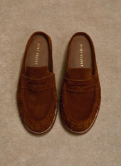 Lyla Tan Suede Backless Loafers