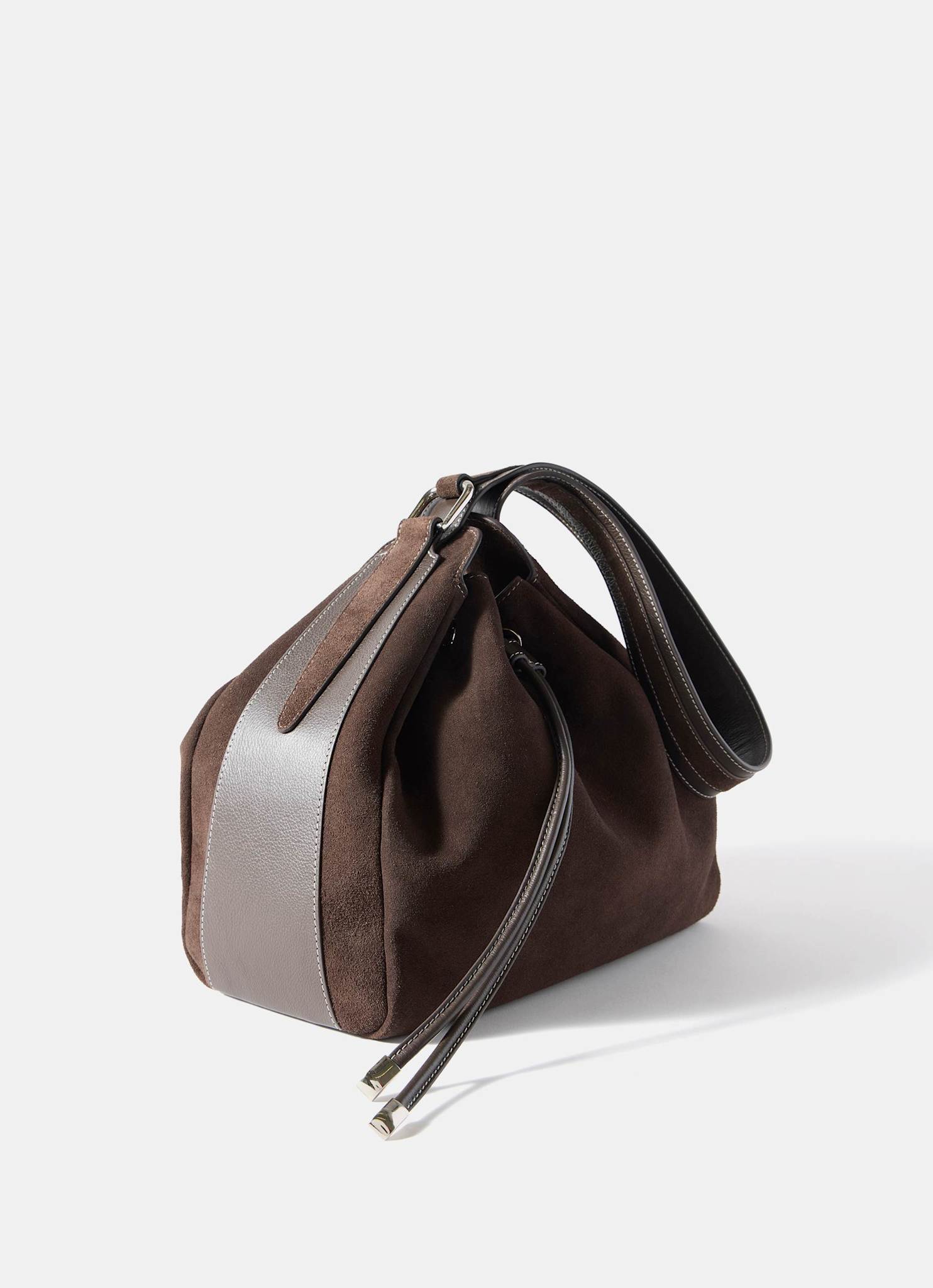 Mabel Brown Suede Bucket Bag