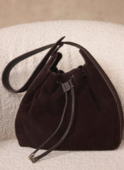 Mabel Brown Suede Bucket Bag
