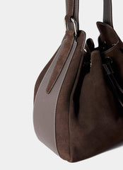 Mabel Brown Suede Bucket Bag