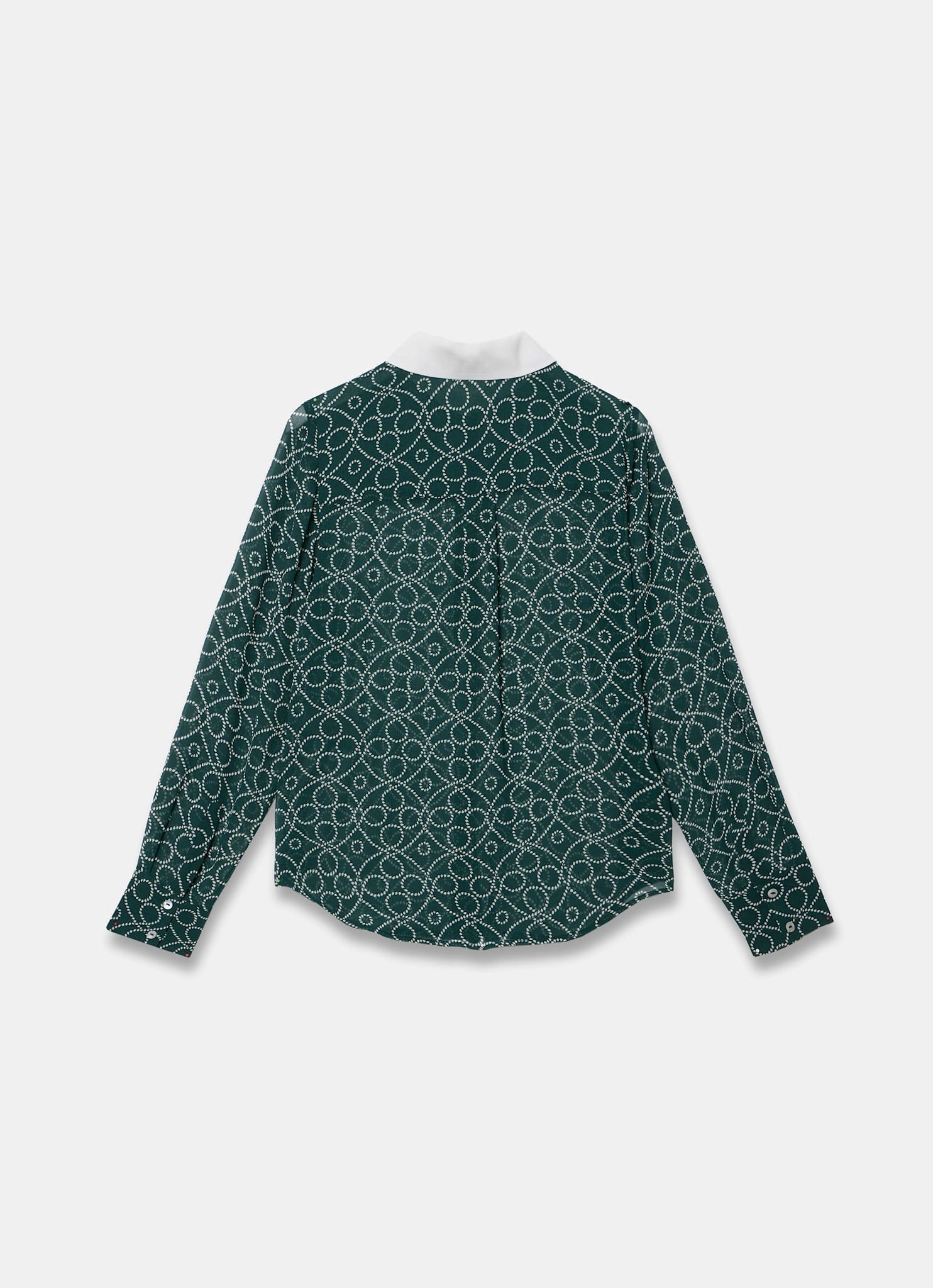 Teal Printed Sheer Shirt