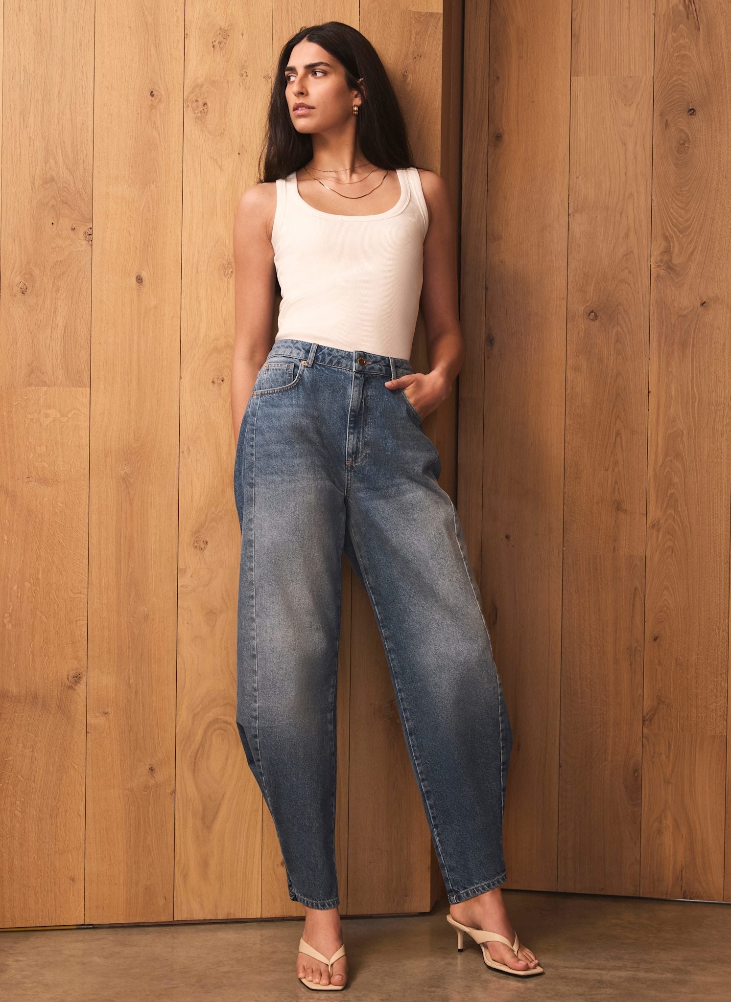Mid Indigo Balloon Popper Jeans