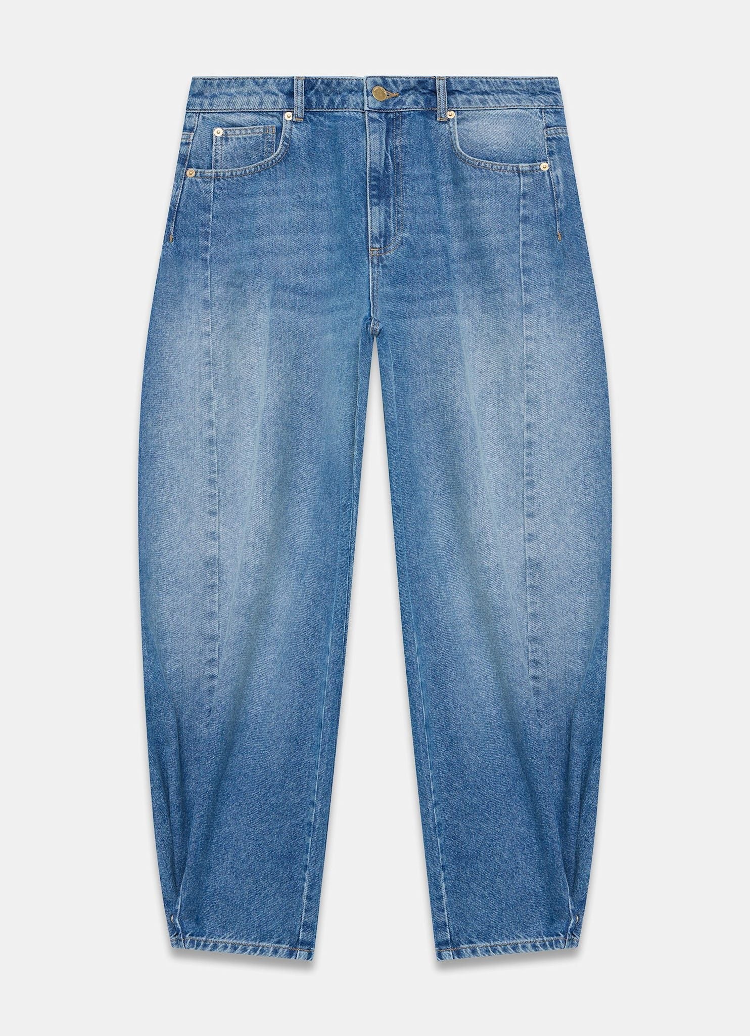 Mid Indigo Balloon Popper Jeans