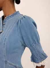 Mid Indigo Denim Midi Dress