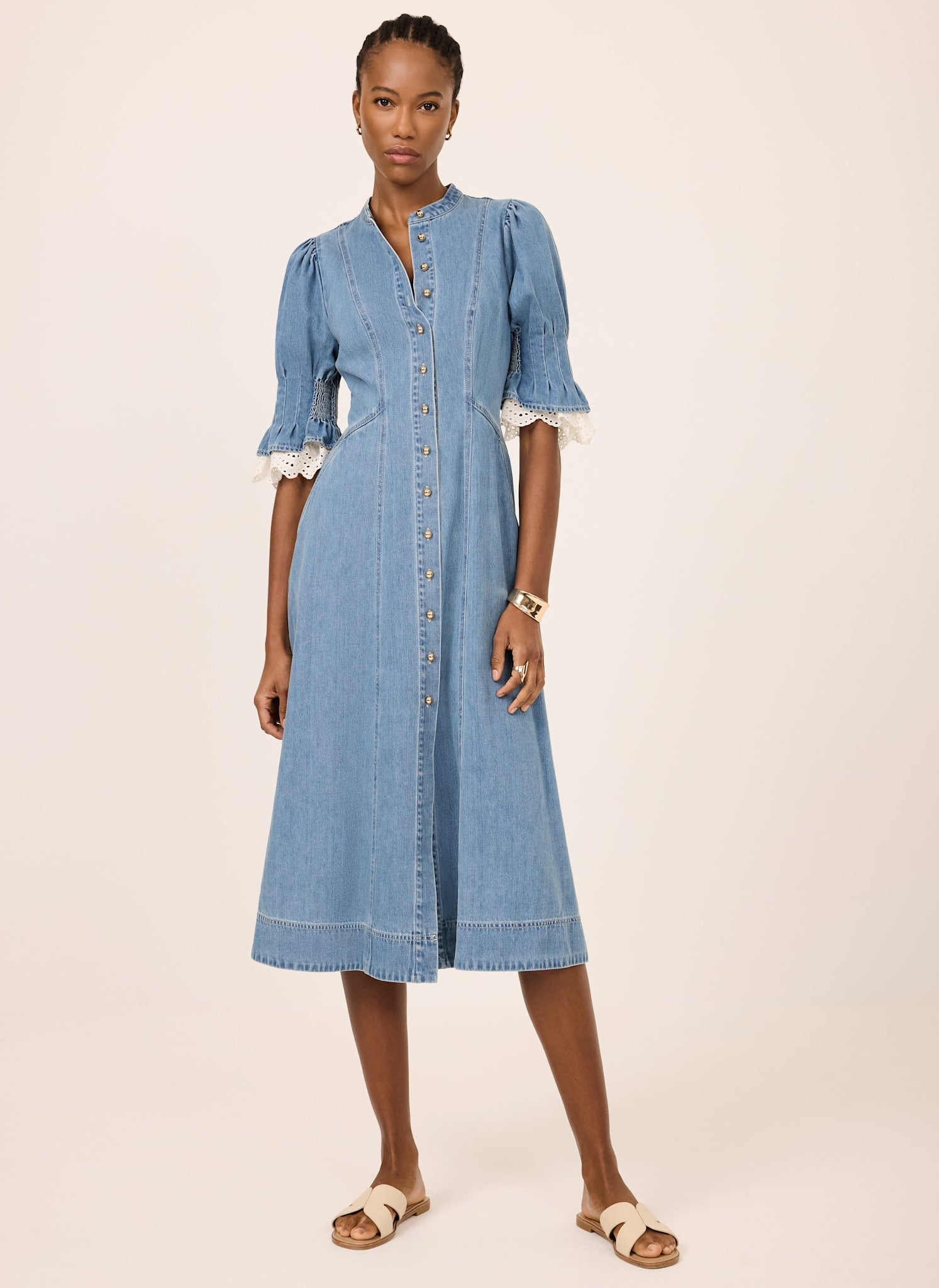 Mid Indigo Denim Midi Dress