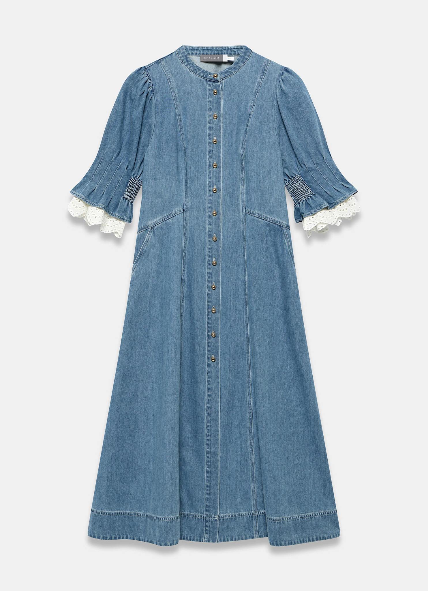 Mid Indigo Denim Midi Dress