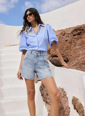 Mid Indigo Denim Shorts