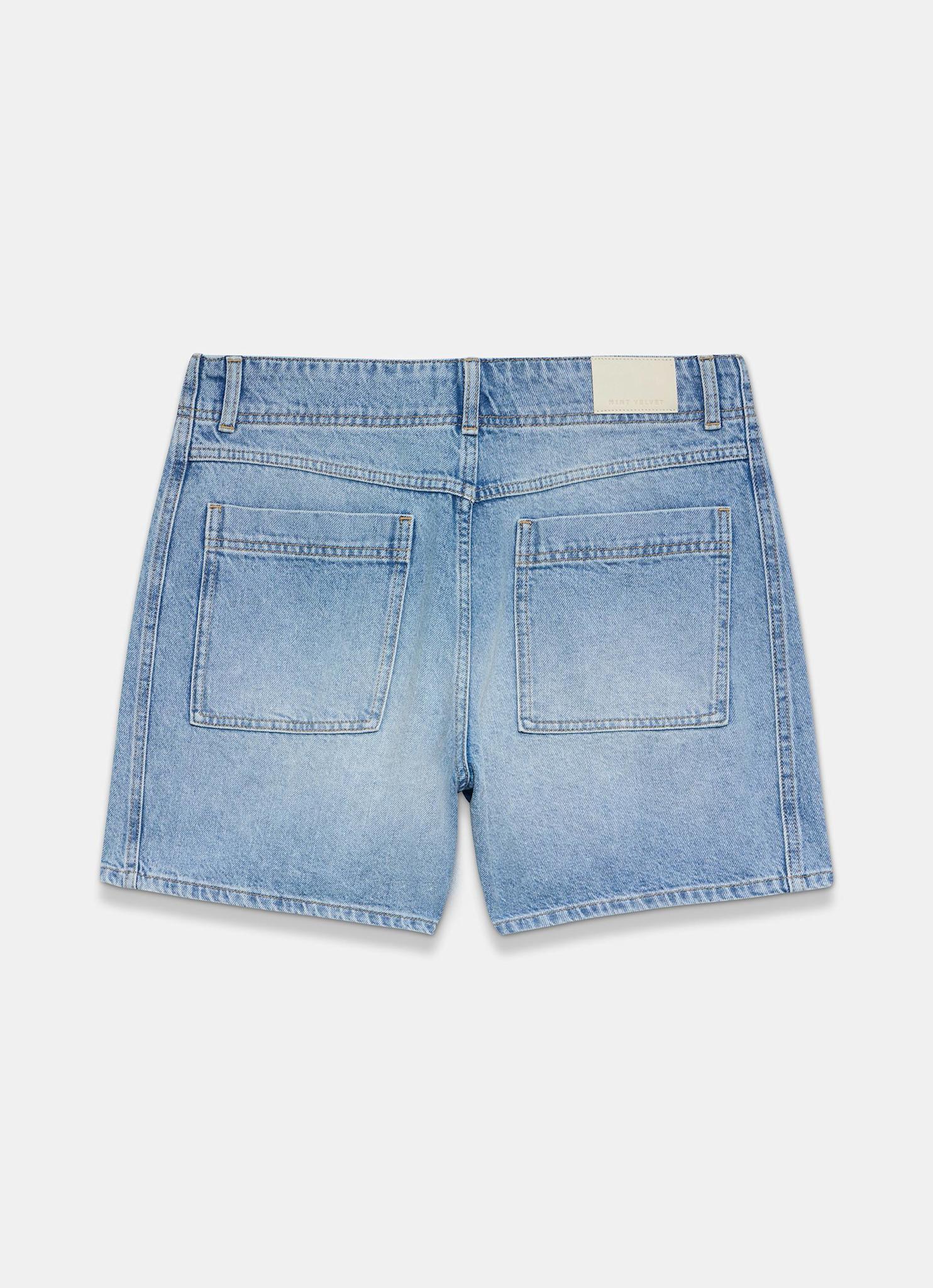 Mid Indigo Denim Shorts