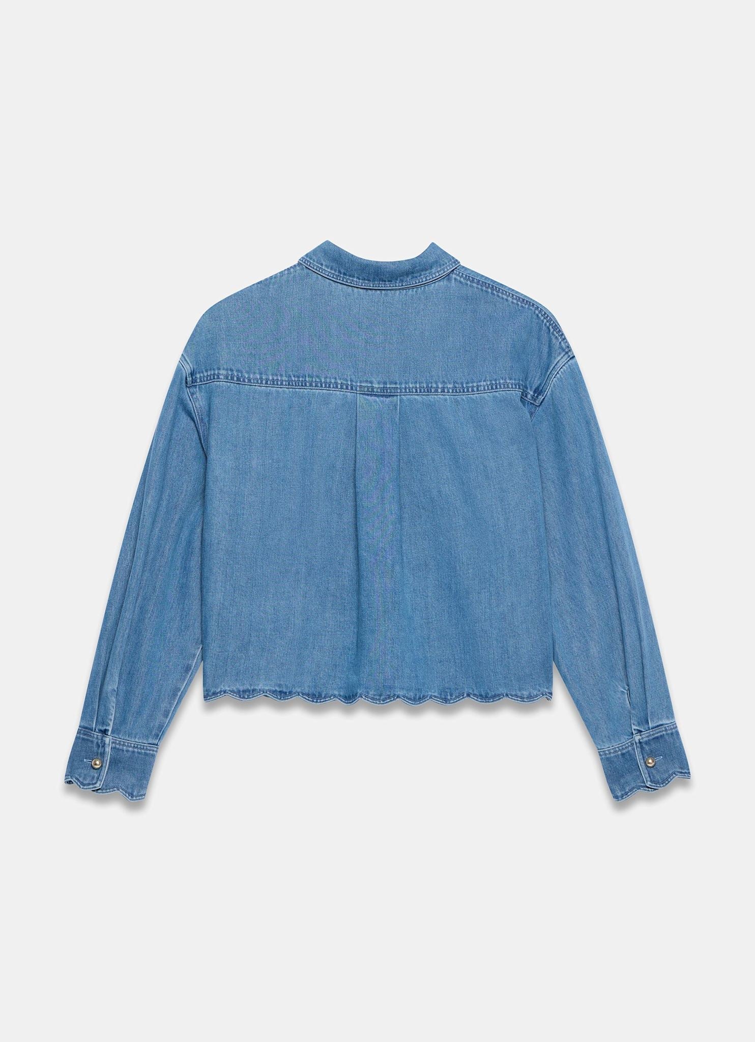 Mid Indigo Denim Scallop Shirt