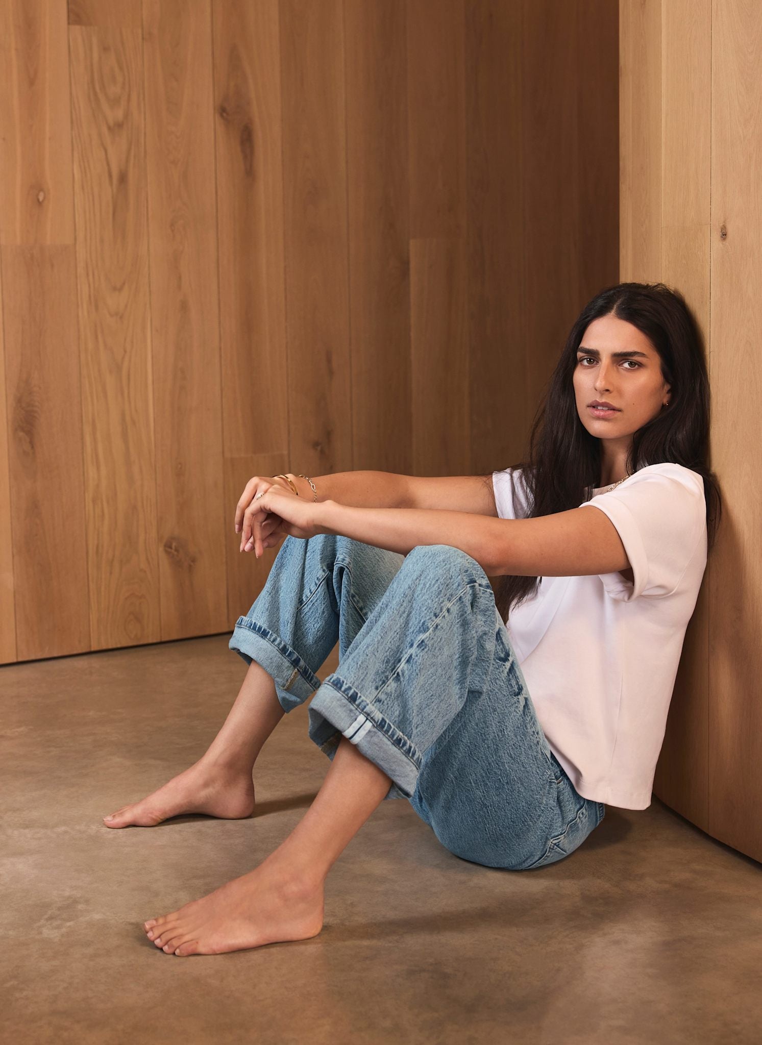 Mid Indigo Workable Wide Jeans