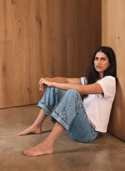 Mid Indigo Workable Wide Jeans