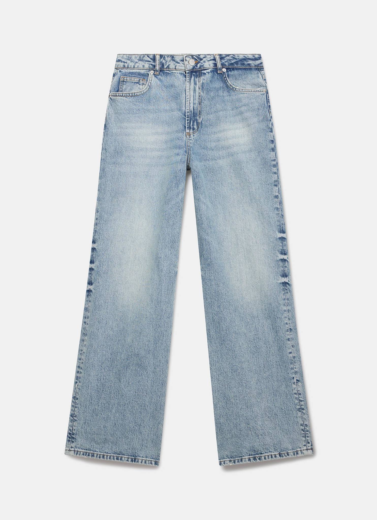 Mid Indigo Workable Wide Jeans